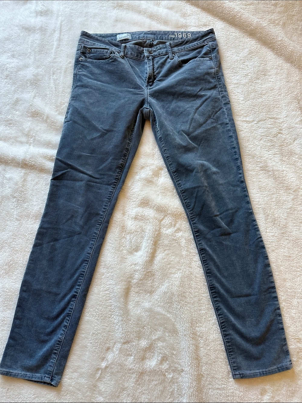 GAP Women’s “Always Skinny” Prettiest Steel Blue Fine Corduroy Pants Sz 30 GUC - Picture 3 of 12